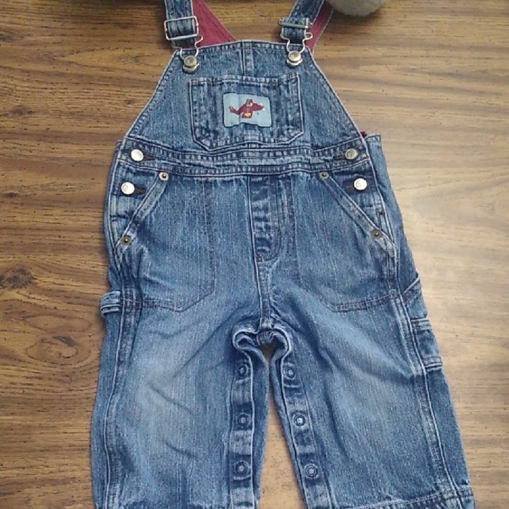 ✈️ Vintage Gymboree Blue Classic Denim Overalls 12-18 Months